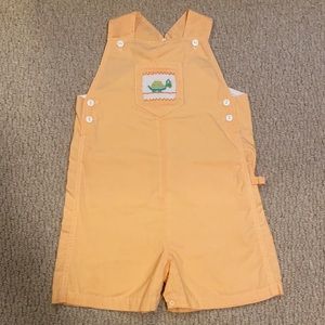 Boys Shortall JonJon Smocked Turtle EUC